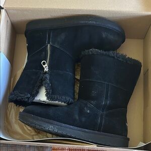Koolaburra Black Fur-Trimmed Winter Boots